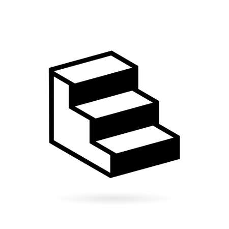 minimalist stairs vector logo iconのイラスト素材