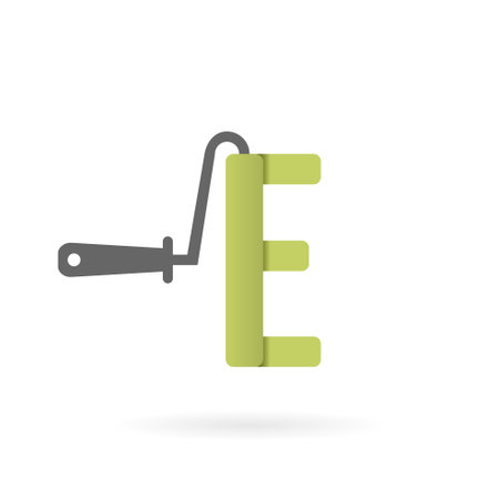paint letter e vector iconのイラスト素材