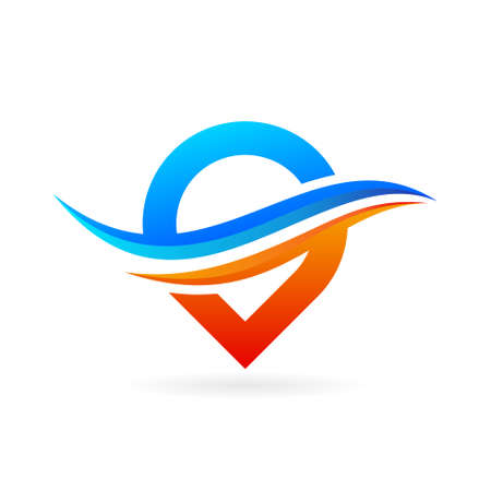 HVAC with pin location conceptのイラスト素材