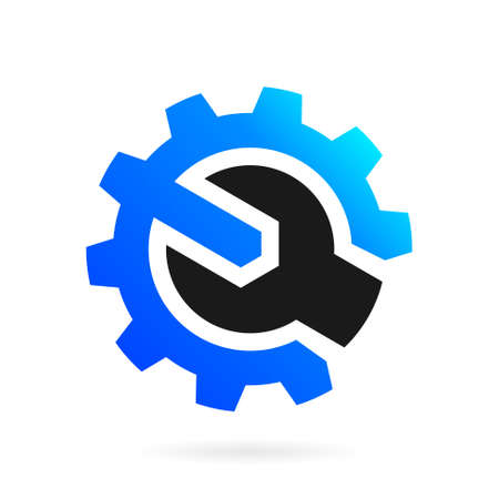 gear with wrench logoのイラスト素材