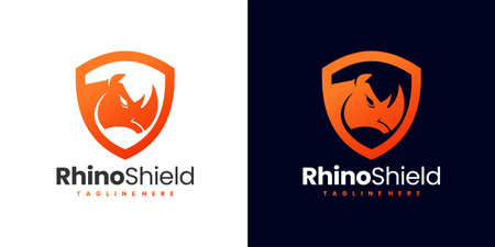 rhino shield logo vector symbolのイラスト素材