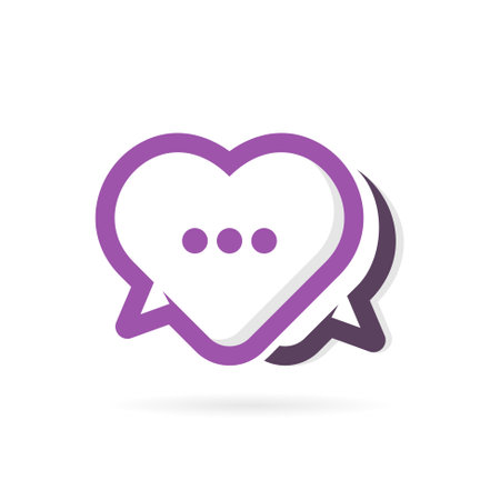 bubble chat logo with heart conceptのイラスト素材