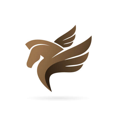 pegasus horse logoのイラスト素材