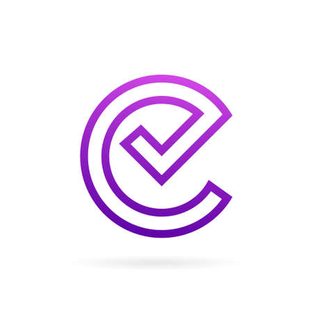 e check mark logo design templateのイラスト素材