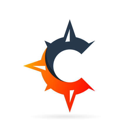 letter c compass logo designのイラスト素材