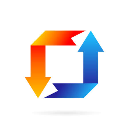 arrow cool and hot logoのイラスト素材