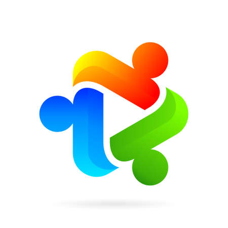 people media logo forming play symbolのイラスト素材