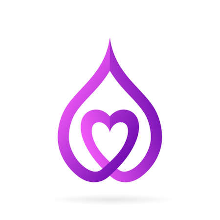 droplet lovers logo design templateのイラスト素材