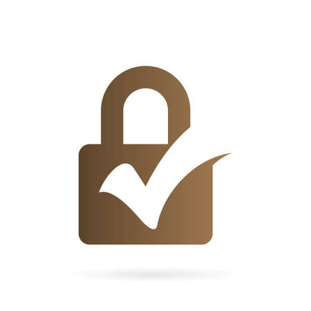 padlock check logo design templateのイラスト素材