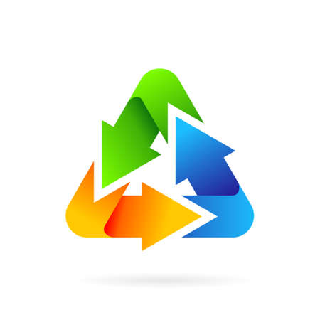 triangle arrow rotation logo templateのイラスト素材
