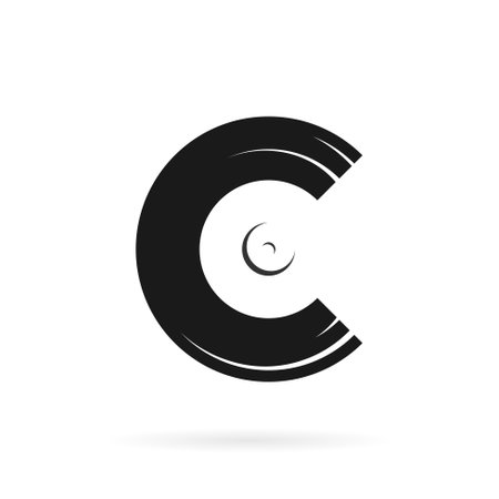 cymbal logo forming letter c symbolのイラスト素材