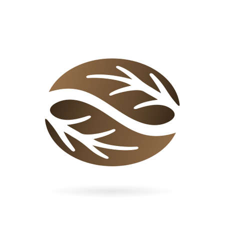 leaf coffee logo design templateのイラスト素材