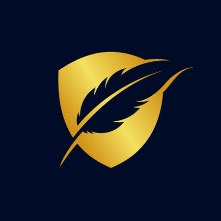 notary logo forming shield symbolのイラスト素材