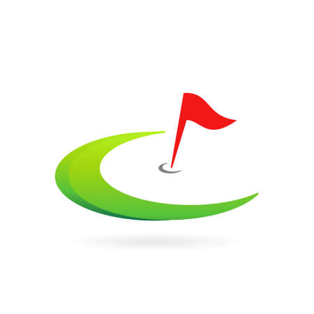 golf logo forming letter c symbolのイラスト素材