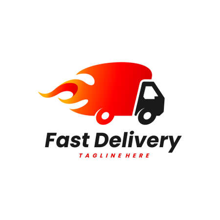 fast truck vector logo designのイラスト素材