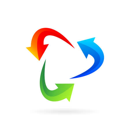 arrow logo that forming media play symbolのイラスト素材