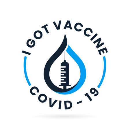 vaccination vector symbol, vector i got vaccineのイラスト素材