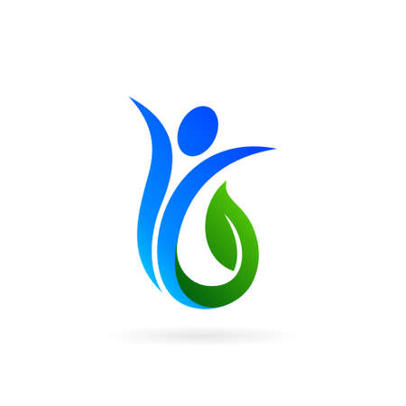 healthy people modern logo designのイラスト素材