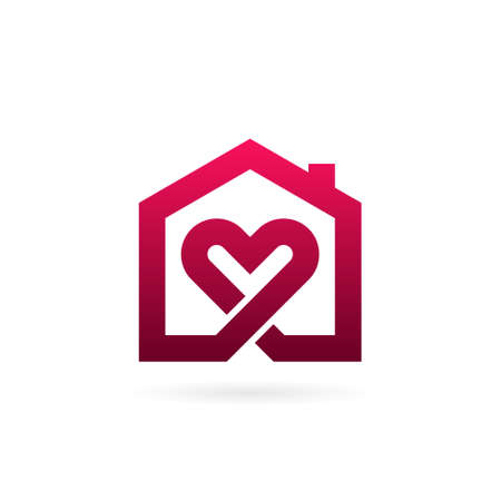 heart in home , love home vector symbolのイラスト素材