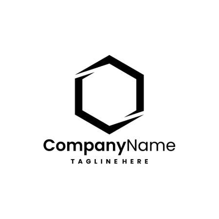 hexagon vector logo design templateのイラスト素材