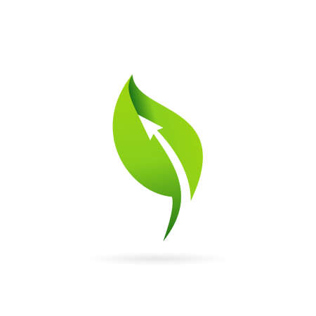 arrow in leaf vector logo designのイラスト素材