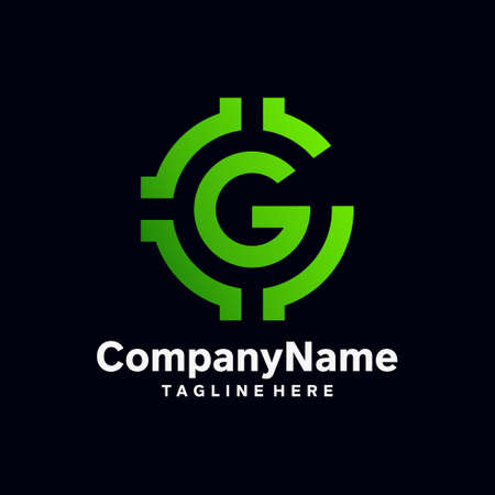 g coin logo design templateのイラスト素材
