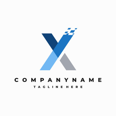 x digital logo icon vectorのイラスト素材