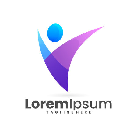 happy people vector icon logoのイラスト素材