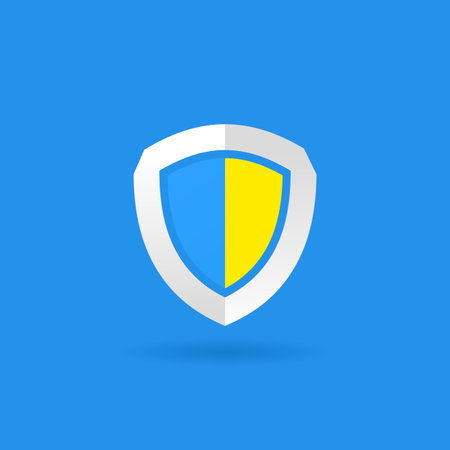 ukraine flag in shield symbolのイラスト素材