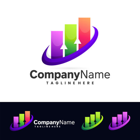 growth finance chart bar logo icon symbolのイラスト素材