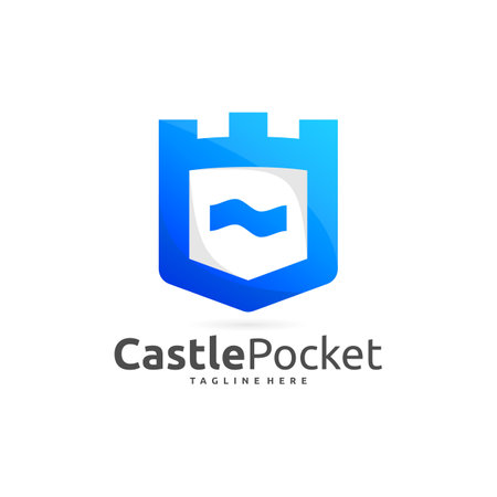pocket castle logo, digital wallet logoのイラスト素材