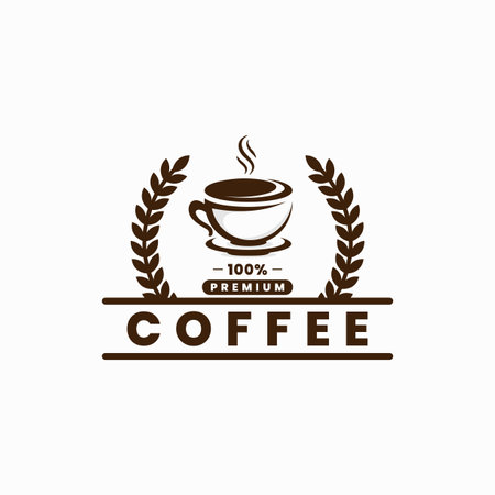 premium coffee shop vector logo design illustrationのイラスト素材