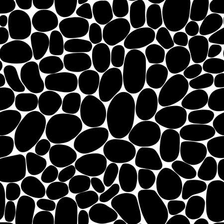 Abstract Pebble Terrazzo Pattern. Seamless vector - Black and Whiteのイラスト素材