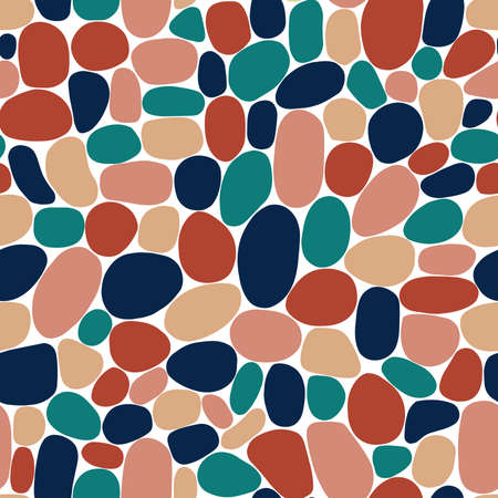 Abstract Pebble Terrazzo Pattern. Seamless vector - Terrazzo Coloursのイラスト素材