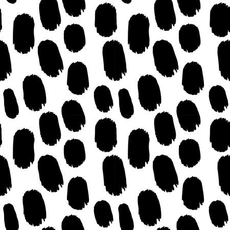 Bold Paint Strokes 4up Seamless Pattern Vector - black on whiteのイラスト素材