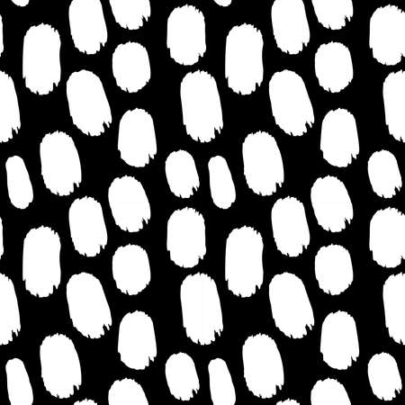 Bold Paint Strokes 4up Seamless Pattern Vector - white on blackのイラスト素材