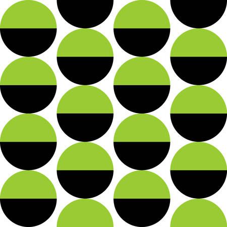 Alternating Crescents 02 -  Seamless Vector Pattern - Martian Green and Blackのイラスト素材