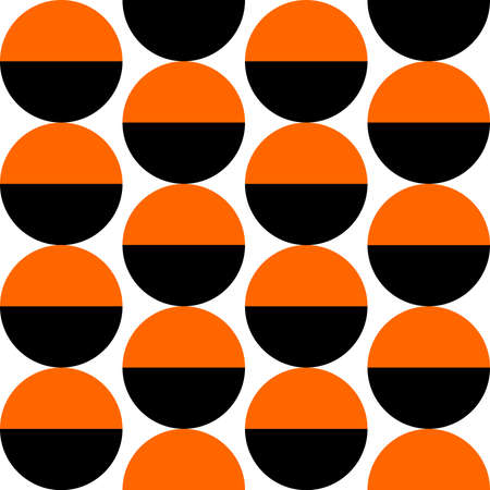 Alternating Crescents 02 -  Seamless Vector Pattern - Orange and Blackのイラスト素材