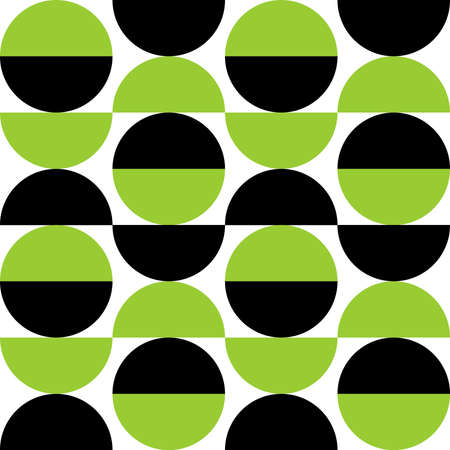 Alternating Crescents 03 -  Seamless Vector Pattern - Martian Green and Blackのイラスト素材