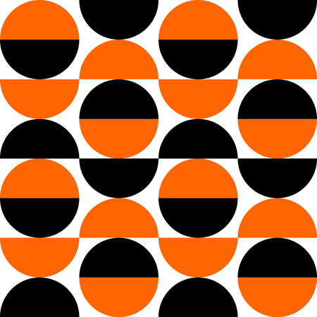 Alternating Crescents 03 -  Seamless Vector Pattern - Orange and Blackのイラスト素材