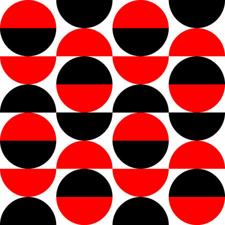 Alternating Crescents 03 -  Seamless Vector Pattern - Red and Blackのイラスト素材