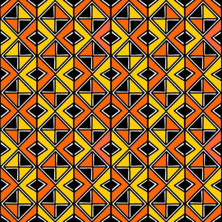Mud Cloth Style Geometric Seamless Pattern Vectorのイラスト素材