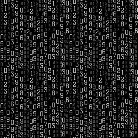 Cascading Numbers - Seamless Pattern Vector 4up - Shades of Grey with Blackのイラスト素材