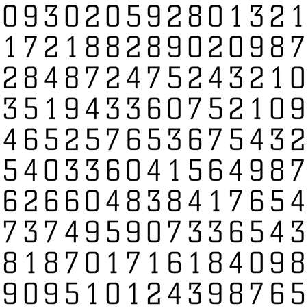 Numbers Pattern - Seamless Vector Pattern - Black on Whiteのイラスト素材