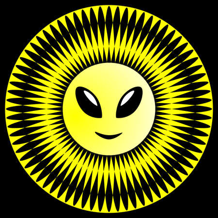 Alien Sun Motif - Yellowのイラスト素材
