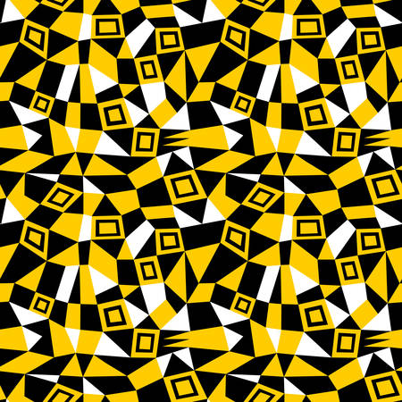 Geometric Abstract - Seamless Vector Pattern (4up) - Amber, Black and Whiteのイラスト素材