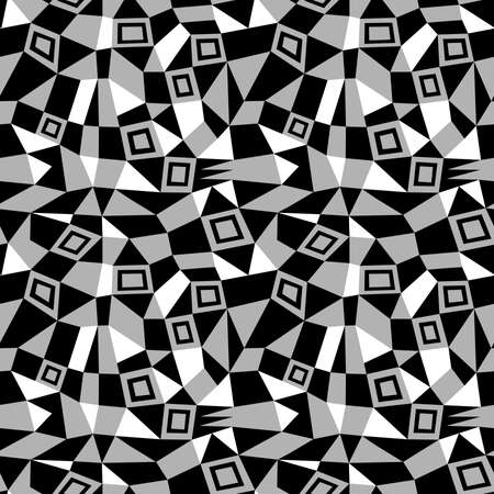 Geometric Abstract - Seamless Vector Pattern (4up) - Grey, Black and Whiteのイラスト素材