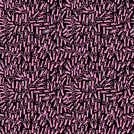 Abstract Shapes Pattern 270919 - Pink on Black - Seamless abstract pattern made up of hand drawn digital brush strokes.のイラスト素材
