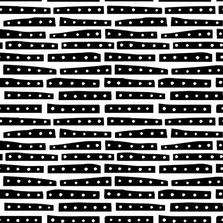 Abstract Strips 101119 - Seamless Vector Pattern - Black on Whiteのイラスト素材