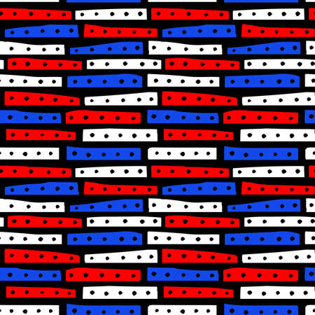 Abstract Strips 101119 - Seamless Vector Pattern - Colours 01 on Blackのイラスト素材